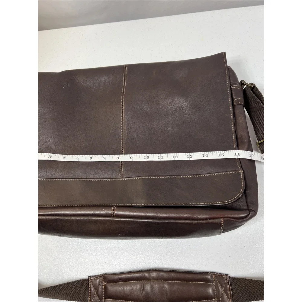 eBags Brown Crossbody Computer Messenger Travel Organizer Multi-Pocket Bag